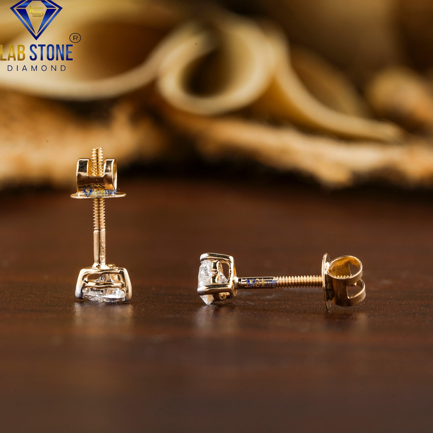 0.33 TDW Heart Cut Diamond Solitaire Stud Earrings