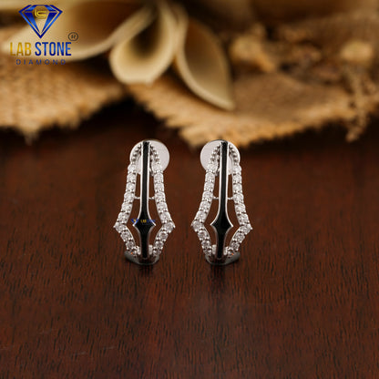 0.432 TDW Round Cut Diamond Hoop Earring