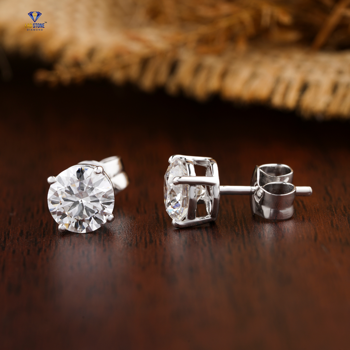 0.60 TDW Round Cut Diamond Solitaire Stud Earring