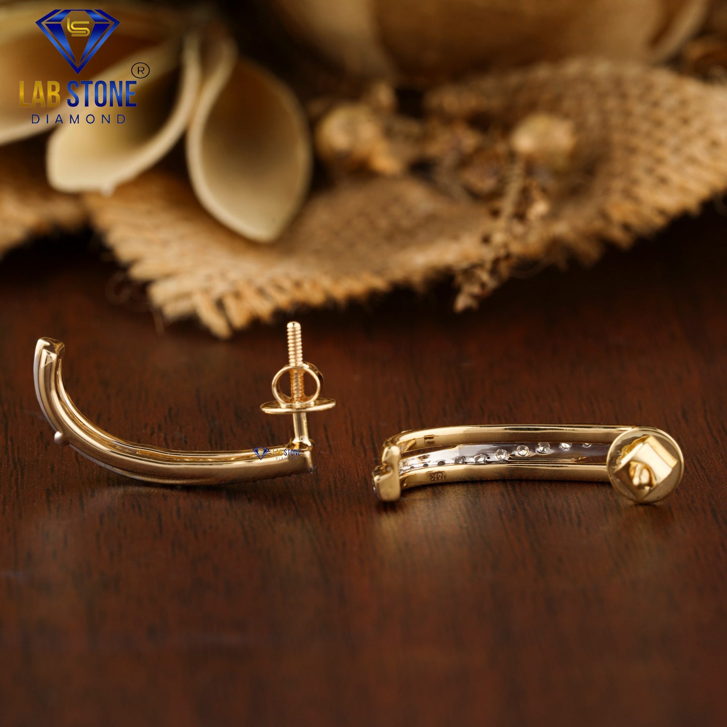 0.434 TDW Round Cut Diamond Hoop Earring