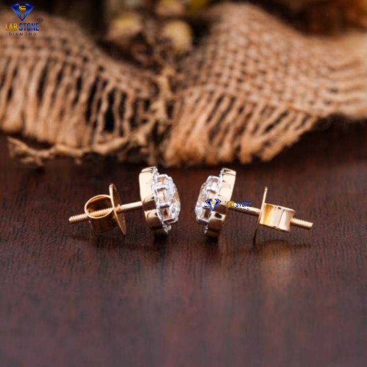 1.54 TDW Round Cut Diamond Stud Earrings