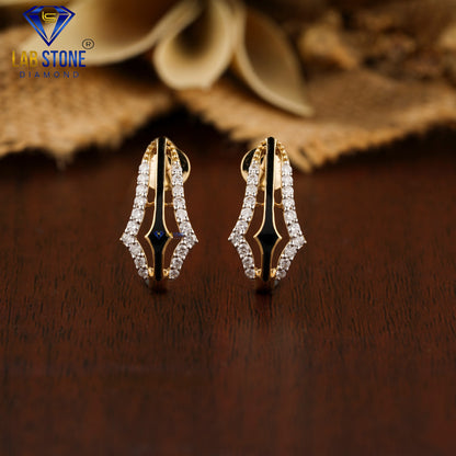 0.432 TDW Round Cut Diamond Hoop Earring