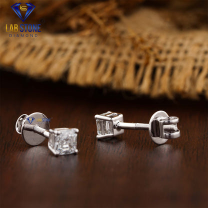 0.72 TDW Asscher Cut Diamond Stud Earrings