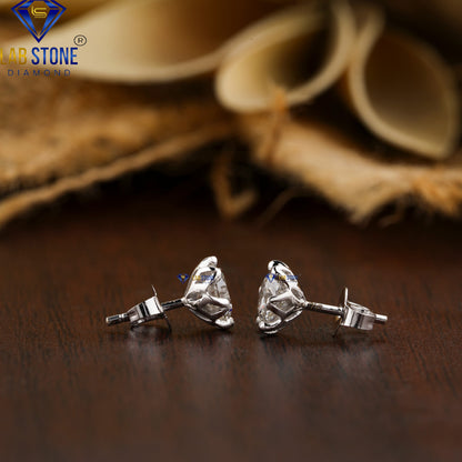 0.88 TDW Round Cut Diamond Solitaire Stud Earrings