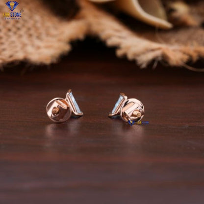 0.69 TDW Fancy Blue Triangle Cut Diamond Stud Earring