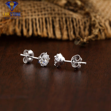 1.00 TDW Round Cut Diamond Stud Earring