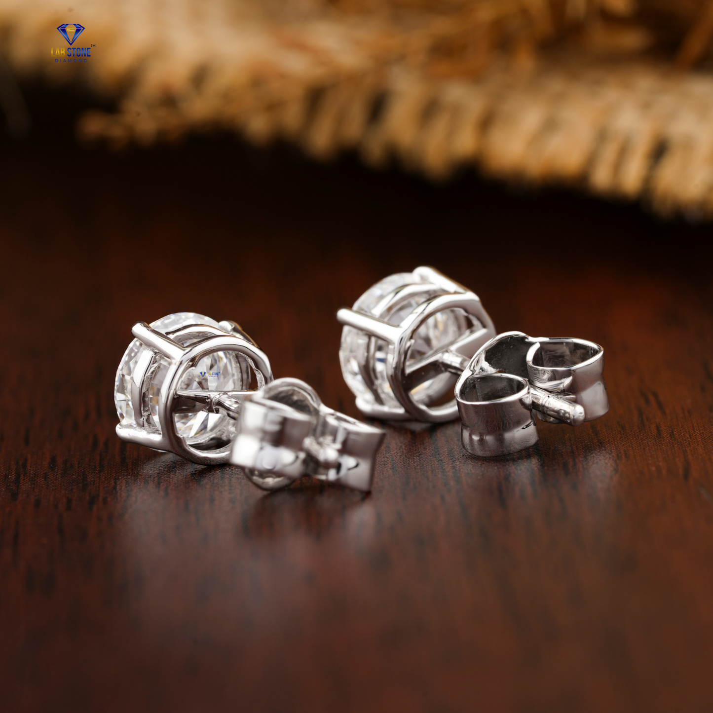 0.60 TDW Round Cut Diamond Solitaire Stud Earring