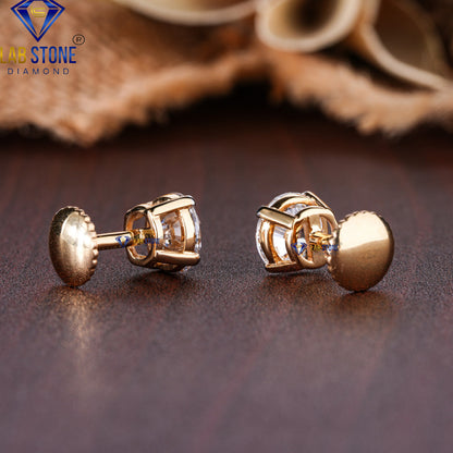 4.91 TDW Round Cut Diamond Solitaire Stud