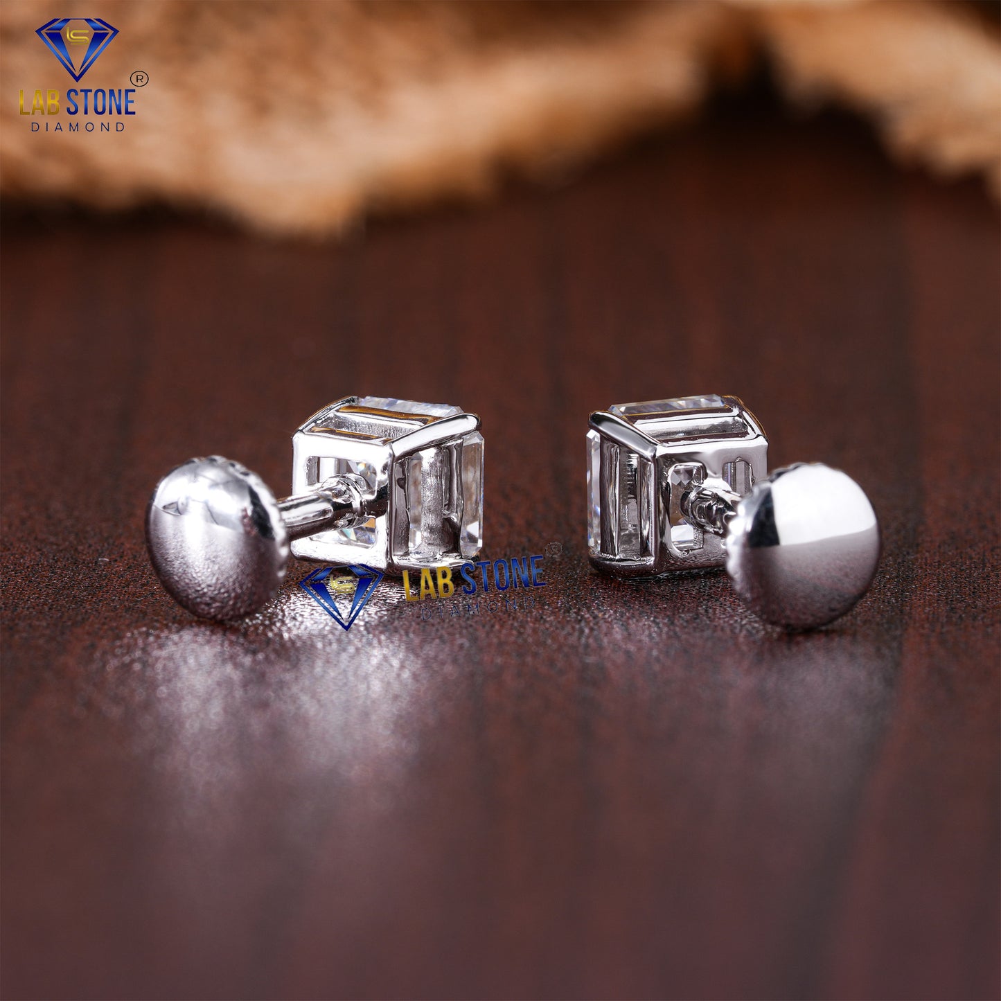 1.60 TDW Asscher Cut Diamond Solitaire Stud