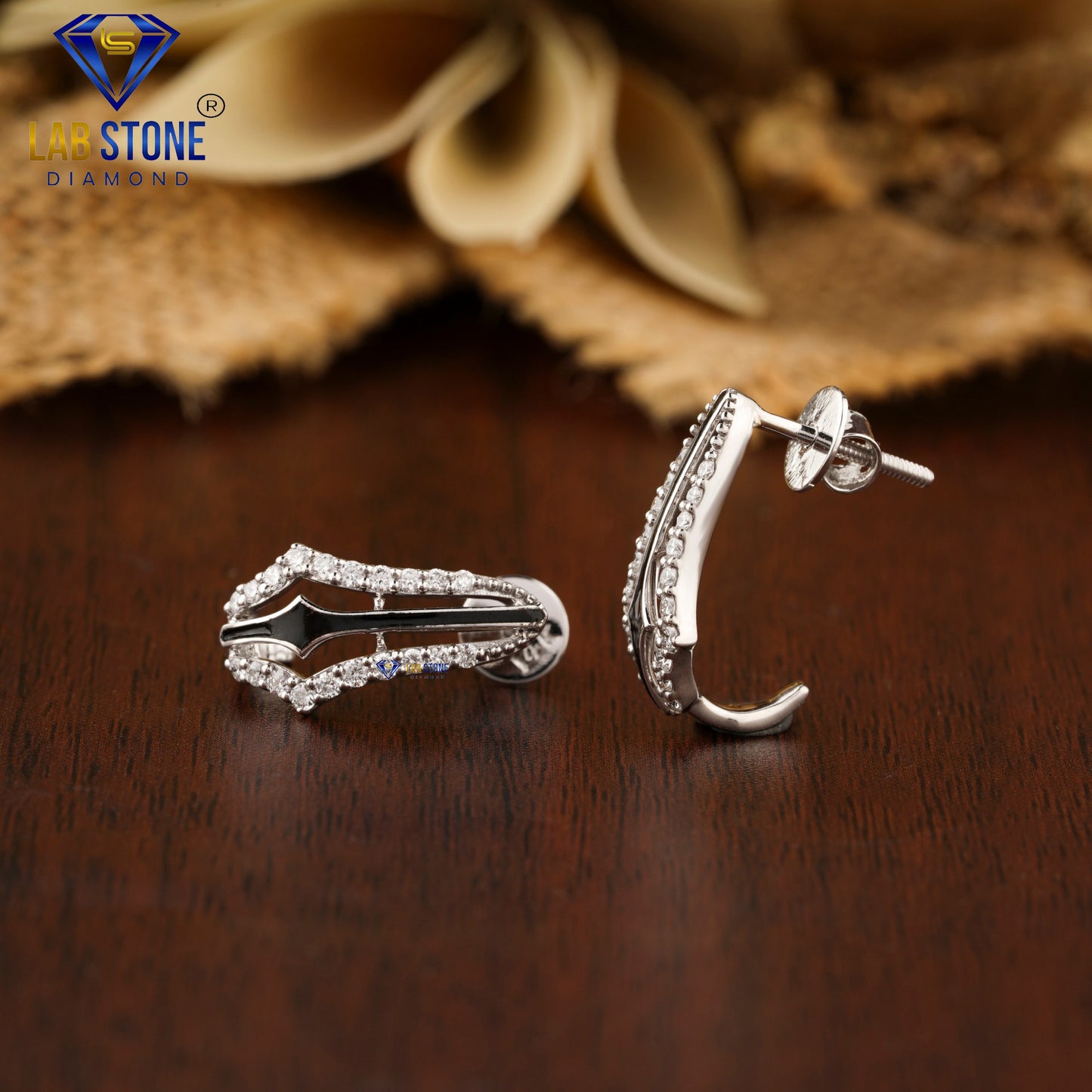 0.432 TDW Round Cut Diamond Hoop Earring