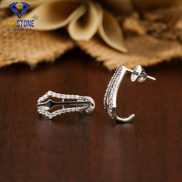 0.432 TDW Round Cut Diamond Hoop Earring