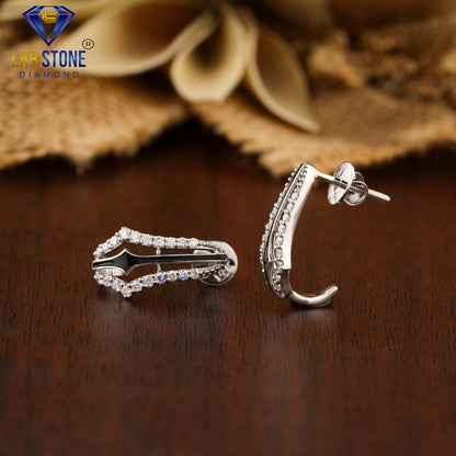 0.432 TDW Round Cut Diamond Hoop Earring