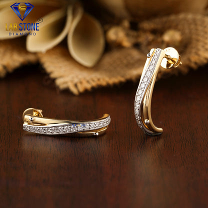 0.434 TDW Round Cut Diamond Hoop Earring