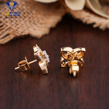 0.68 TDW Round Cut Diamond Stud Earring