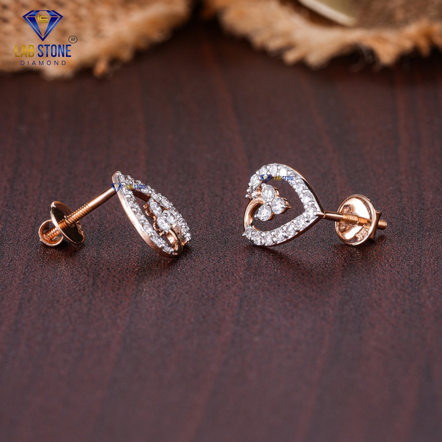 0.43 TDW Round Cut Diamond Stud Earring