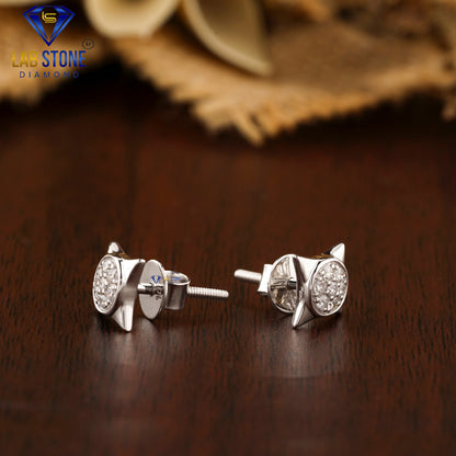 0.196 TDW Round Cut Diamond Stud Earring
