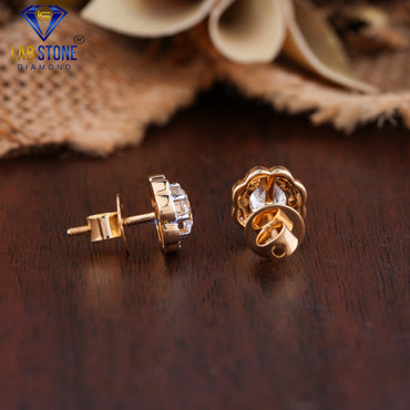 1.54 TDW Round Cut Diamond Stud Earring