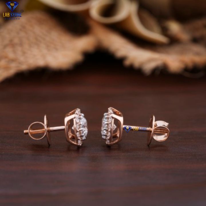 1.81 TDW Round Cut Diamond Stud Earring