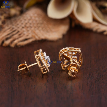 0.99 TDW Round Cut Diamond Stud Earring