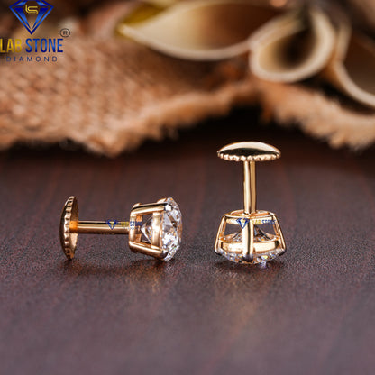 4.91 TDW Round Cut Diamond Solitaire Stud