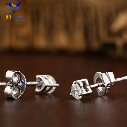 1.00 TDW Heart Cut Diamond Stud Earring