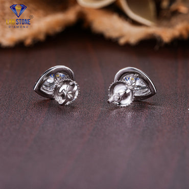 1.55 TDW Pear & Round Cut Diamond Stud Earring