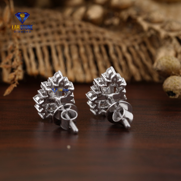 1.47 TDW Pear & Round Cut Diamond Stud Earrings