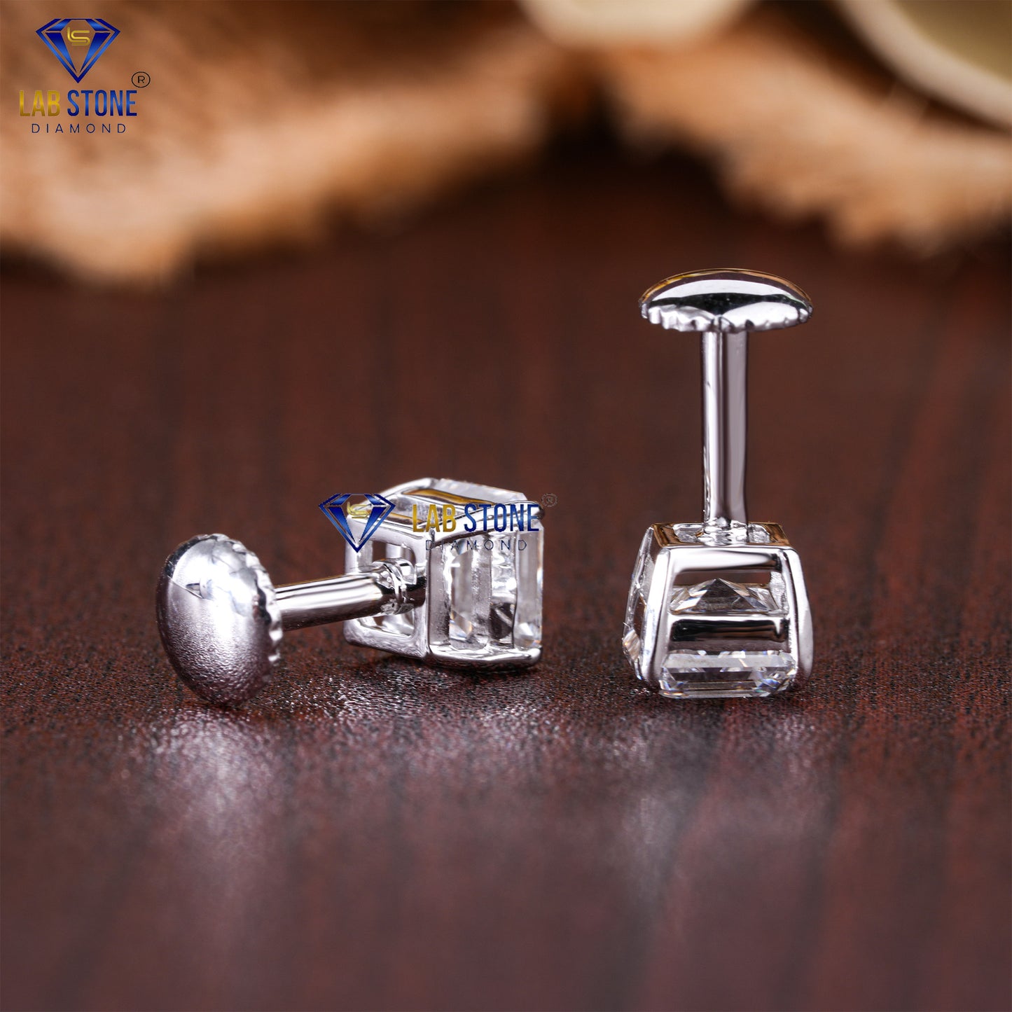 1.60 TDW Asscher Cut Diamond Solitaire Stud