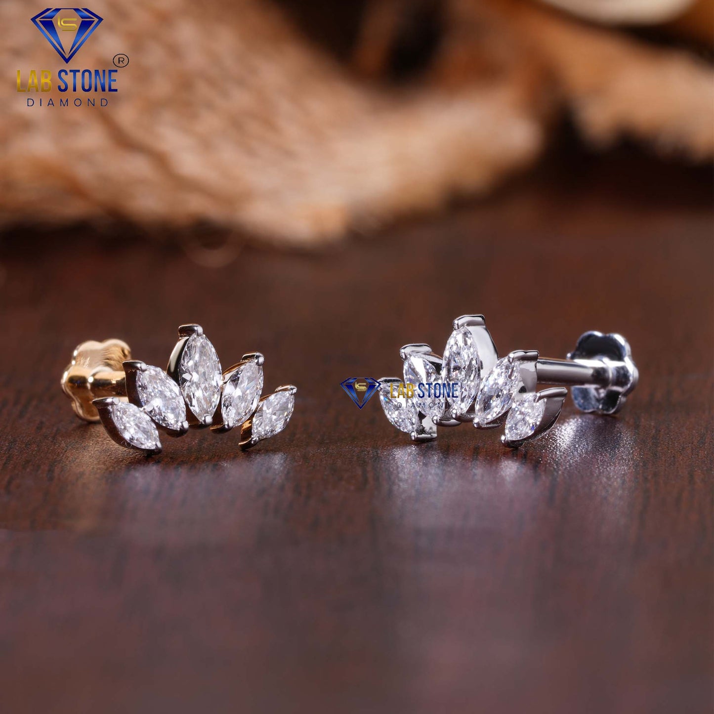 0.33 TDW Marquise Cut Diamond Piercing