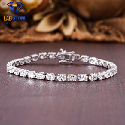 7.26 TDW Oval Cut Diamond Tennis Bracelet