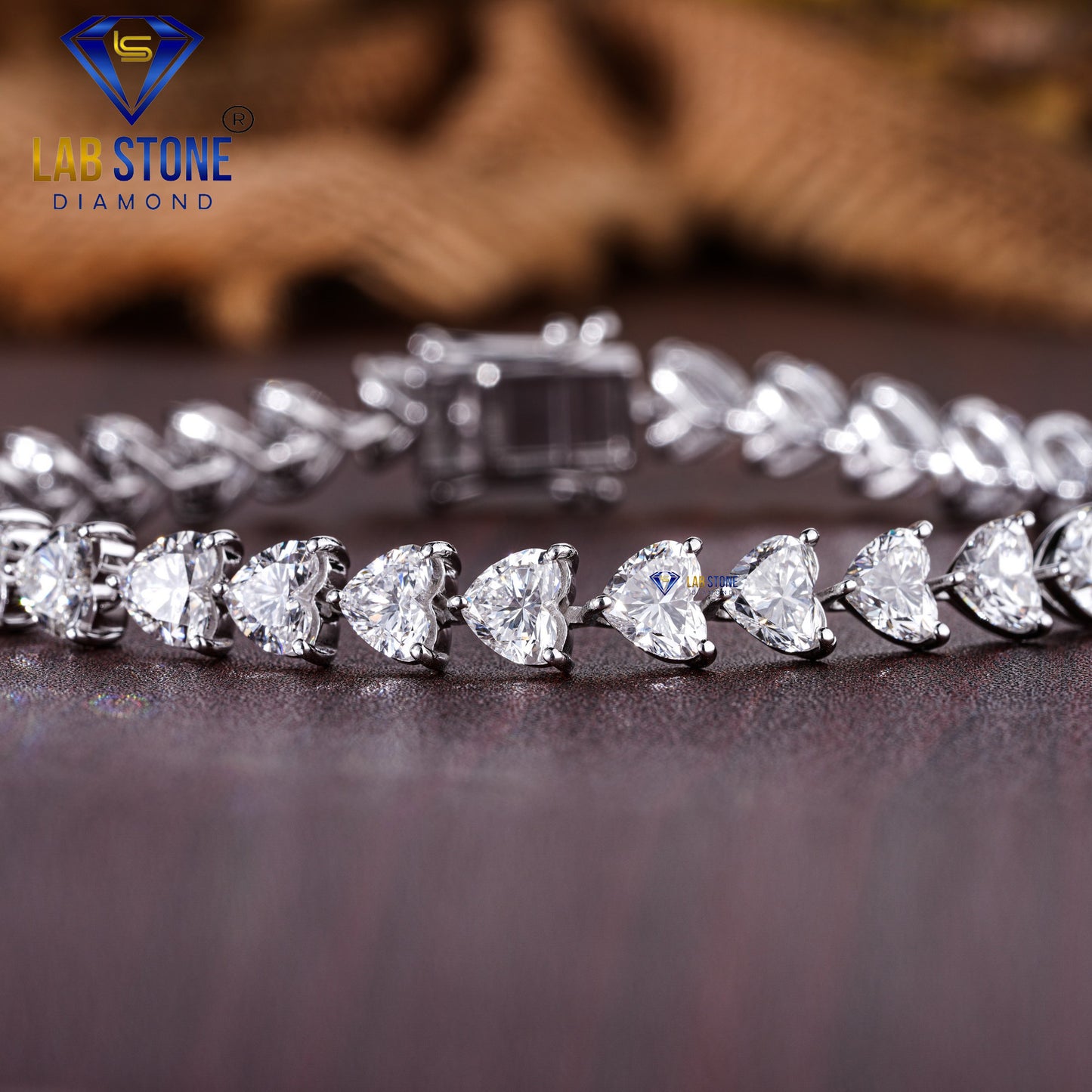 4.40 TDW Heart Cut Diamond Tennis Bracelet