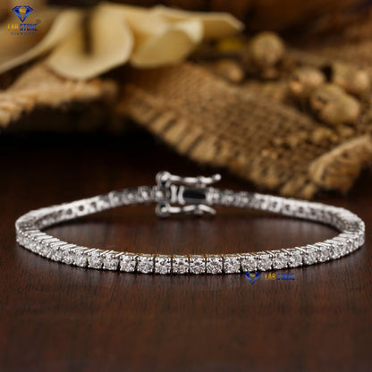 2.62 TDW Round Cut Diamond Tennis Bracelet