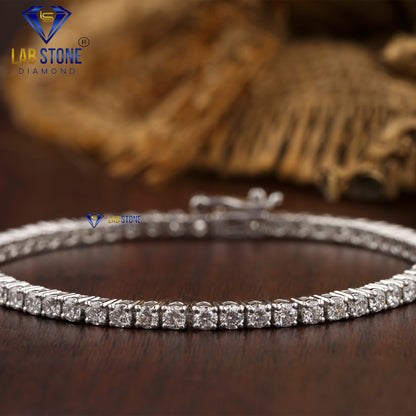 4.80 TDW Round Cut Diamond Tennis Bracelet