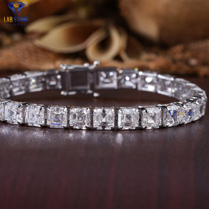 29.01 TDW Asscher Cut Diamond Tennis Bracelet