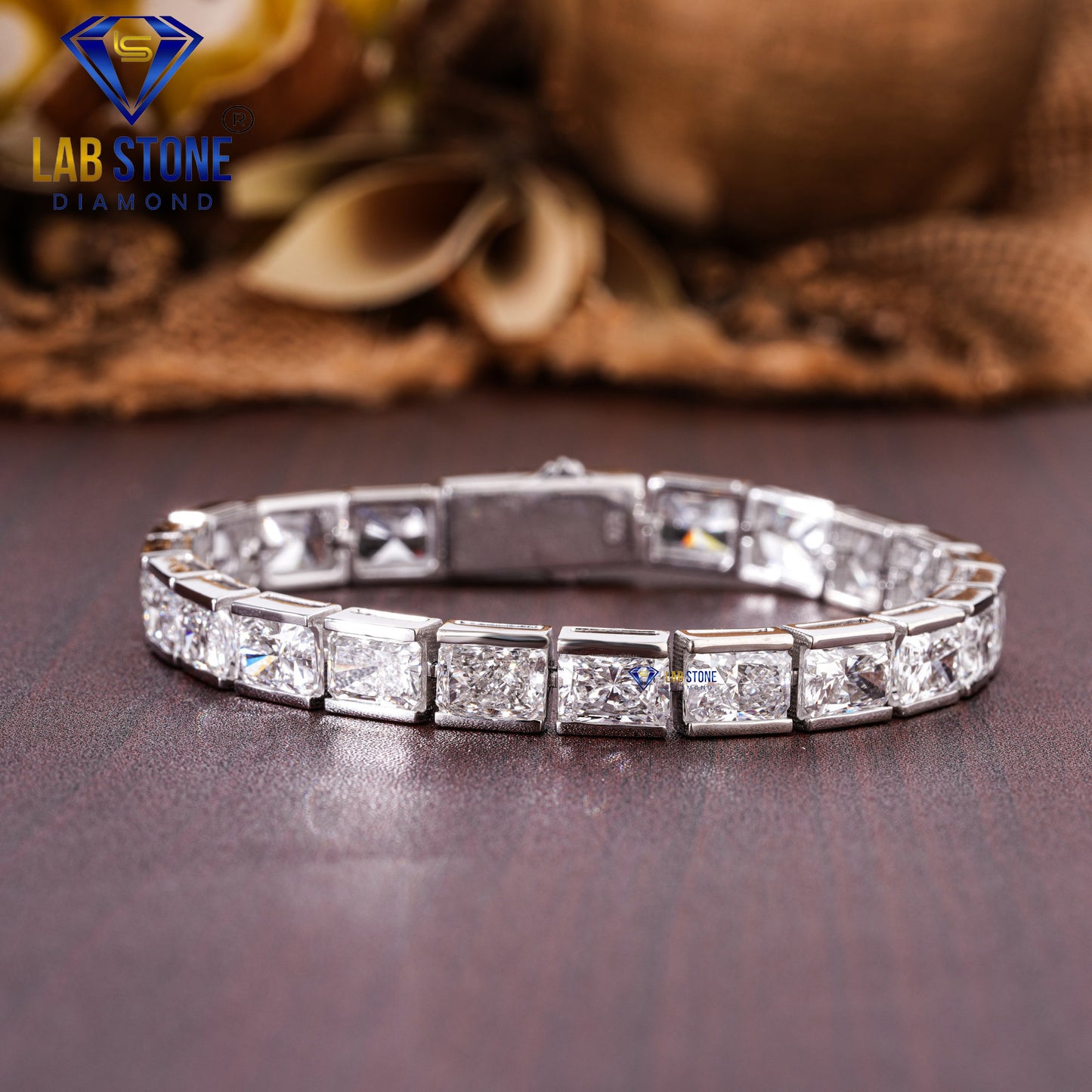 27.16 TDW Radiant Cut Diamond Slider Bracelet