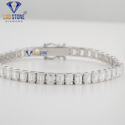 18.06 TDW Emerald Cut Diamond Tennis Bracelet