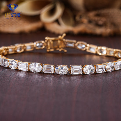 17.55 TDW Emerald & Oval Cut Diamond Tennis Bracelet