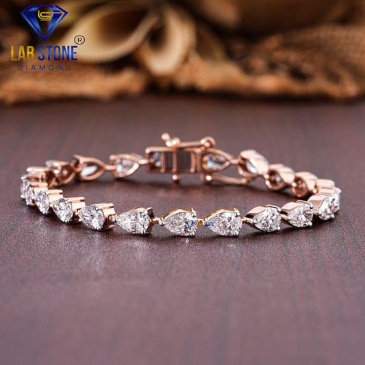 13.30 TDW Pear Cut Diamond Slider Bracelet