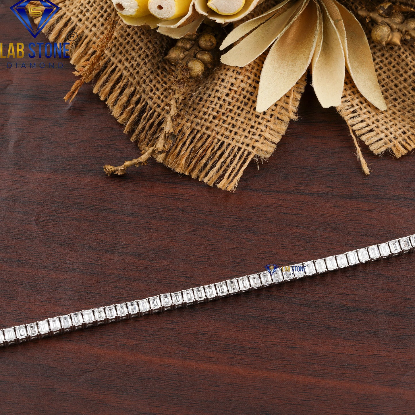 4.06 TDW Emerald Cut Diamond Tennis Bracelet