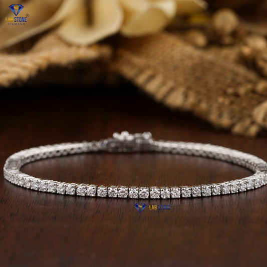 4.60 TDW Round Cut Diamond Tennis Bracelet