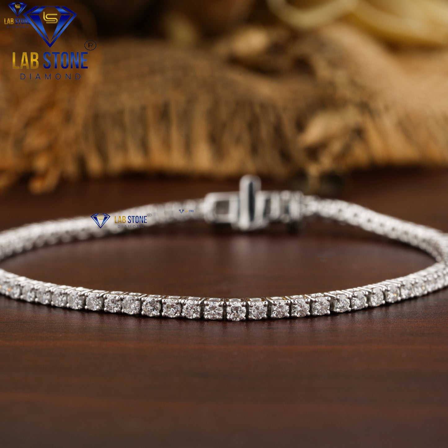 4.41 TDW Round Cut Diamond Tennis Bracelet