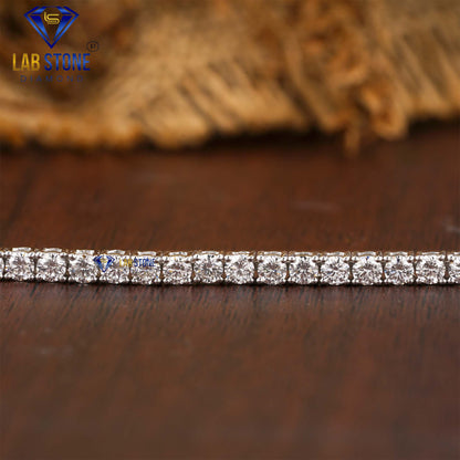 3.71 TDW Round Cut Diamond Tennis Bracelet