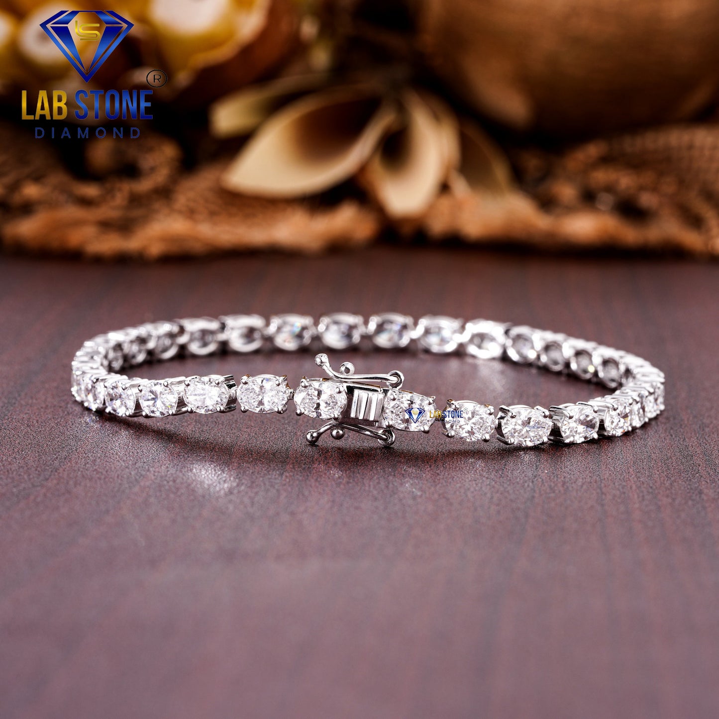 7.26 TDW Oval Cut Diamond Tennis Bracelet