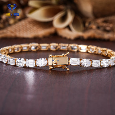 17.55 TDW Emerald & Oval Cut Diamond Tennis Bracelet