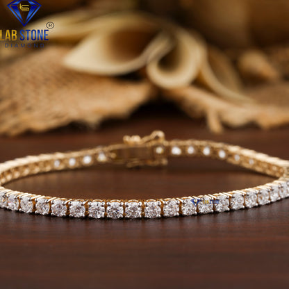 3.12 TDW Round Cut Diamond Tennis Bracelet