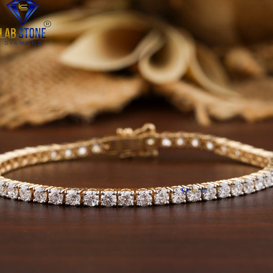 3.12 TDW Round Cut Diamond Tennis Bracelet