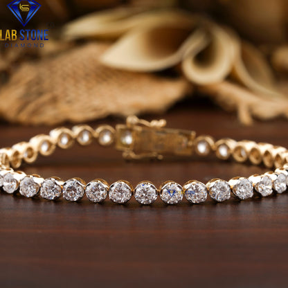 5.39 TDW Round Cut Diamond Tennis Bracelet