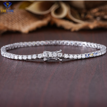 6.32 TDW Round Cut Diamond Tennis Bracelet