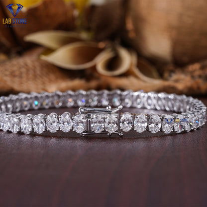 9.90 TDW Oval Cut Diamond Tennis Bracelet