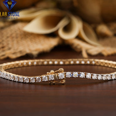 4.00 TDW Round Cut Diamond Tennis Bracelet